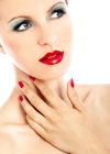 Labios rojos y perfectos