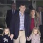 Don Felipe y do�a Letizia junto a sus hijas, la infanta Elena y Mariano Rajoy visitan al Rey don Juan Carlos