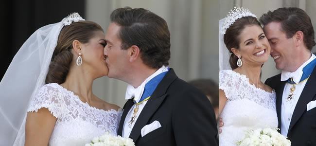 Boda de Magdalena de Suecia y Chris O�Neill: su primer beso de casados