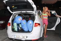 Bel�n Esteban en el taxi rumbo a Paracuellos del Jarama