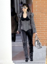 Pilar Rubio con pantalones de cuero