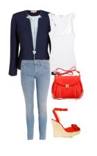 Look con una nota de color: navy