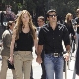 Luis Figo y su mujer Helen Swedin en el funeral de Mar�a �ngeles Sandoval, Pitina
