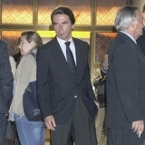 El expresidente Jos� Mar�a Aznar en el tanatorio por la muerte de Mar�a �ngeles Sandoval, esposa de Florentino P�rez