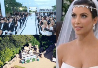 La excéntrica boda en blanco y negro de Kim Kardashian