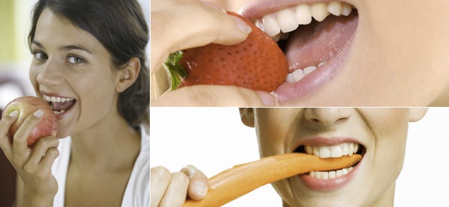 Los alimentos que blanquean tus dientes de manera natural