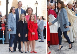 Letizia Ortiz en cueros y luciendo piernas en la Misa del Domingo de Pascua