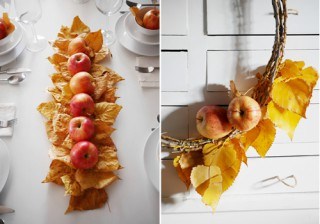 Ideas decoración DIY de otoño paso a paso: centro de mesa, corona rústica y etiquetas con hojas secas