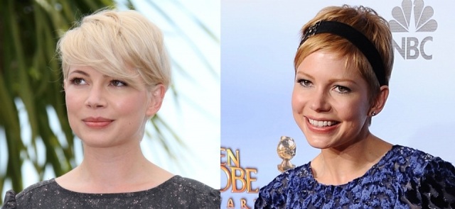 Foto Michelle Williams utiliza fijadores y diademas para controlar el volumen de su corte pixie