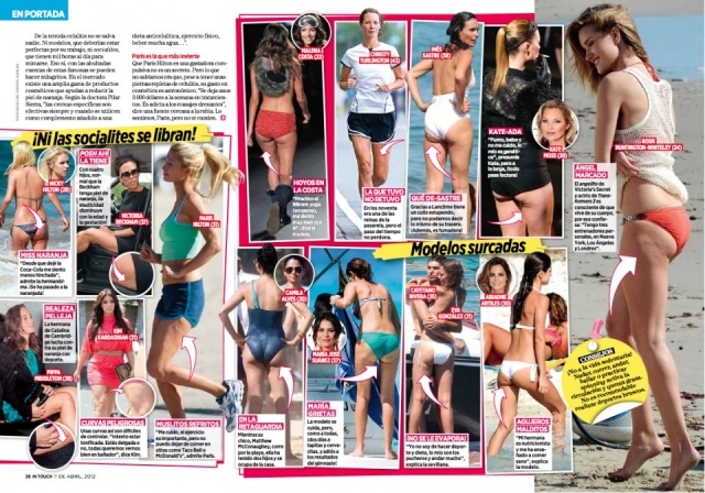 Foto Pippa Middleton, Kim Kardashian, Victoria Beckham y Malena Costa con celulitis