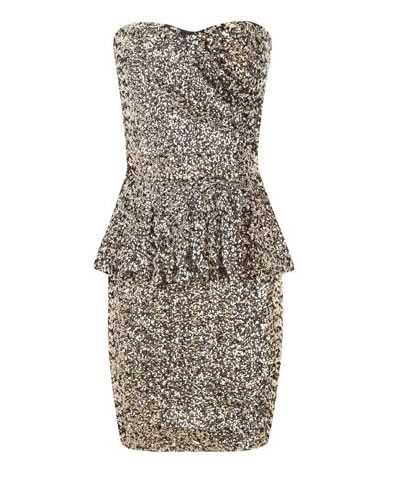 Foto Vestido peplum dorado