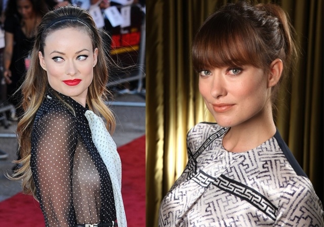 Foto Olivia Wilde con y sin flequillo
