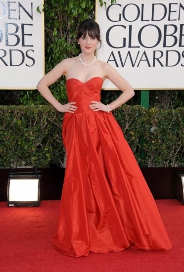 Foto La actriz Zooey Deschanel en los Globos de Oro 2013