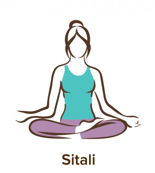 Foto Sitali, un ejercicio de Pranayama técnica de respiración que ayuda a bajar la temperatura corporal