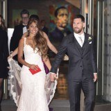 Antonella Roccuzzo y Leo Messi el día de su boda