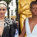 Cara Delevingne y Lupita Nyong´o lucen sus pechos pequeños con vertiginosos escotes en forma de V hasta el abdomen