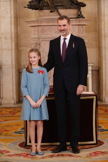 Foto La princesa Leonor y don Felipe tras la imposición del Toisón de Oro