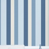 Papel pintado a rayas azules y blancas, perfecto para crear una decoración marinera en el hogar