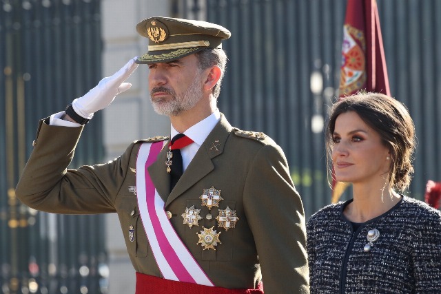 Foto Primer plano de don Felipe y doña Letizia durante la Pascua Militar