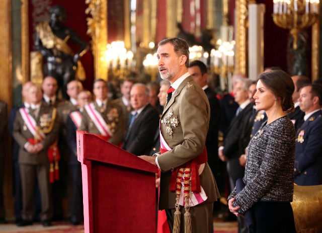 Foto Don Felipe durante su intervención en el Salón del Trono del Palacio Real