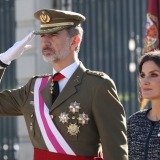 Primer plano de don Felipe y doña Letizia durante la Pascua Militar