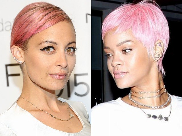 Foto La diseñadora Nicole Richie y la cantante Rihanna se atreven con el color rosa pastel Foto La diseñadora Nicole Richie y la cantante Rihanna se atreven con el color rosa pastel