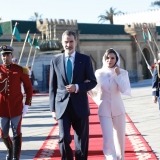 Los Reyes a su salida del Mausoleo
