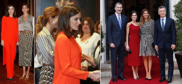 Foto El rojo en dos versiones, protagonista de los dos últimos looks de Letizia Ortiz en el Viaje de Estado a Argentina