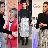 Letizia repite la falda más barata de su ropero