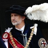 El rey Felipe durante la procesión camino a la Capilla de San Jorge